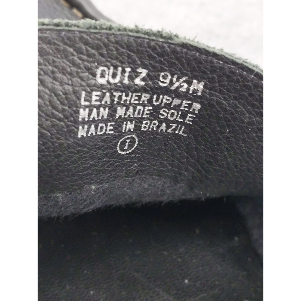 Etienne Aigner Quiz Loafers 9.5M Black Leather‎ Square Toe Block Heel Brazil - Picture 11 of 11